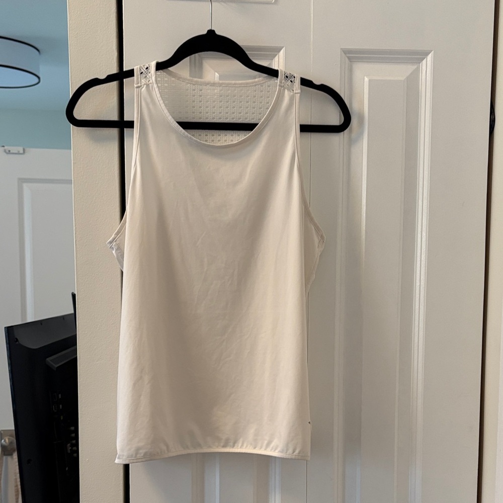 Tuckernuck Sport White Tank with Caning Detail